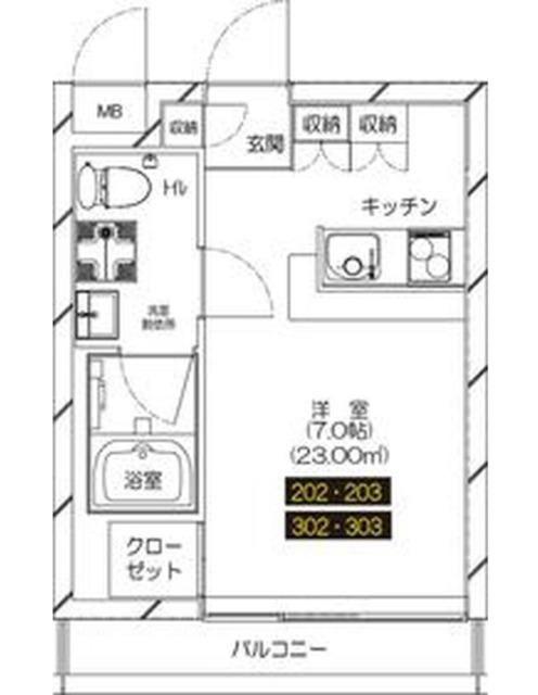 CROOMS(ワンルーム/1階)の間取り写真