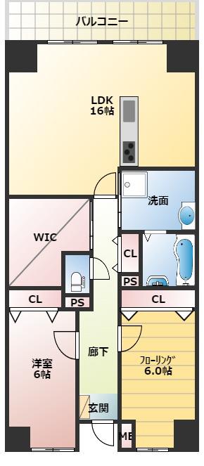 PHOENIX COURT 交野I(2SLDK/4階)の間取り写真