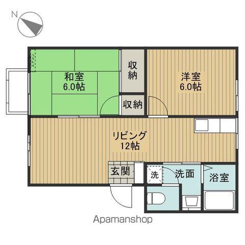 ファミール藤塚A棟(2K/1階)の間取り写真
