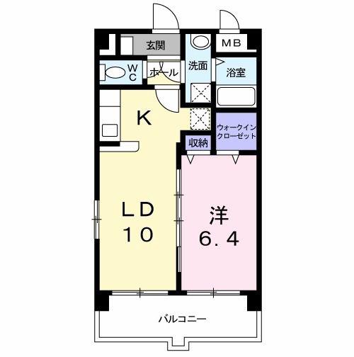 ランコントル(1LDK/4階)の間取り写真