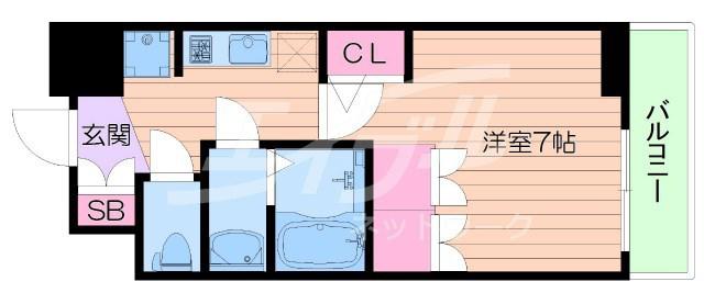 アルティザ淡路駅東(1K/12階)の間取り写真