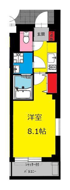 BCASA西日暮里(1K/1階)の間取り写真