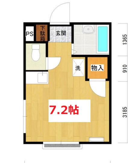 コトーM(ワンルーム/2階)の間取り写真