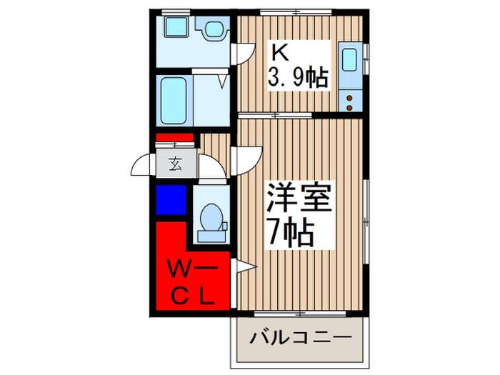 エクセレントコート南浦和(1K/2階)の間取り写真