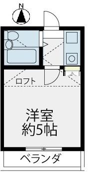 レオパレス赤羽台(1K/1階)の間取り写真