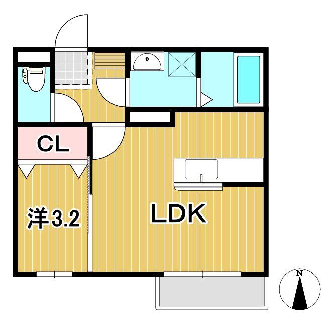 プロシード(1LDK/1階)の間取り写真