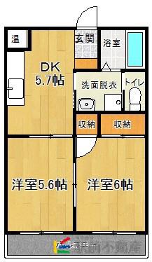 ライフステージ三国が丘(2LDK/2階)の間取り写真