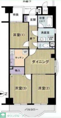 エクレール川口(3DK/8階)の間取り写真