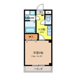 アルザスIII(1K/2階)の間取り写真