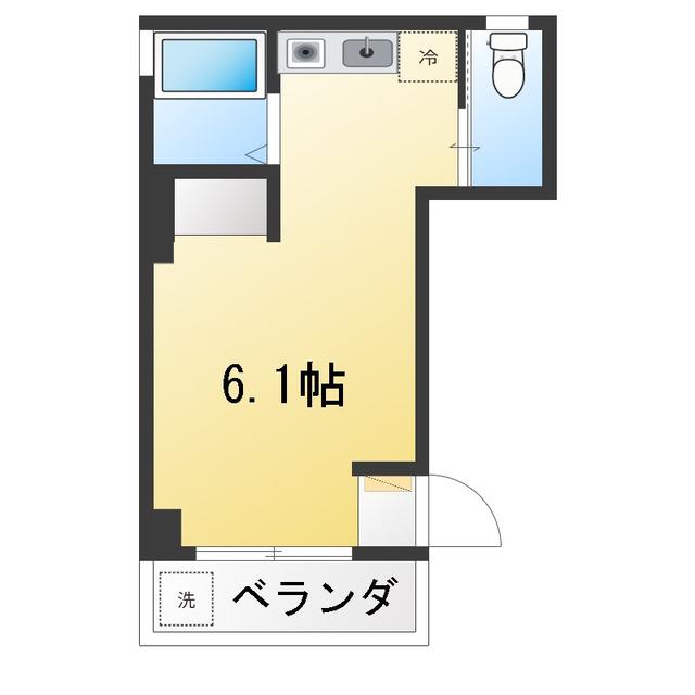 フラット根津(ワンルーム/1階)の間取り写真