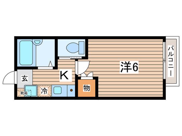 ドリームハウス(1K/1階)の間取り写真