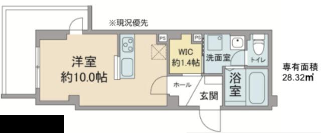 カオレレ聖蹟(ワンルーム/3階)の間取り写真