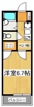 LEO六拾参番館(1K/2階)の間取り写真