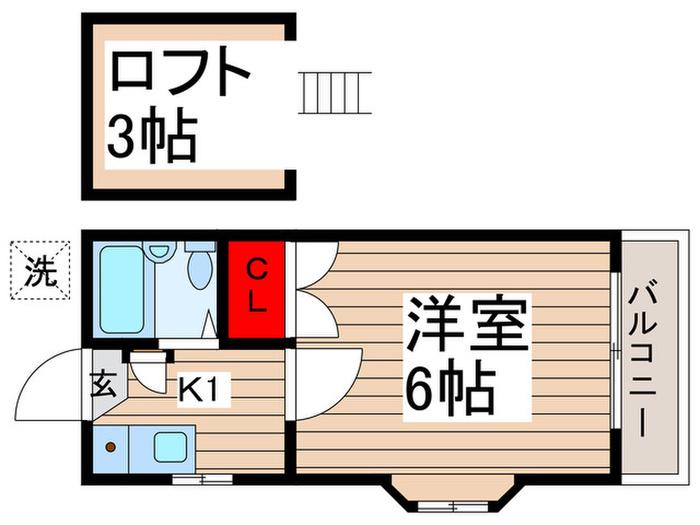 第3メゾン萩原(1K/2階)の間取り写真