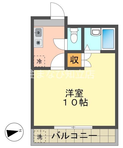 コーポイーストC(1K/1階)の間取り写真