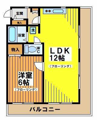 カーサヒビヤ(1LDK/2階)の間取り写真