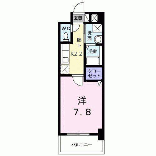 パークサイド石水(1K/2階)の間取り写真