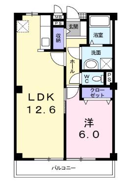 イーストヴィラ(1LDK/2階)の間取り写真
