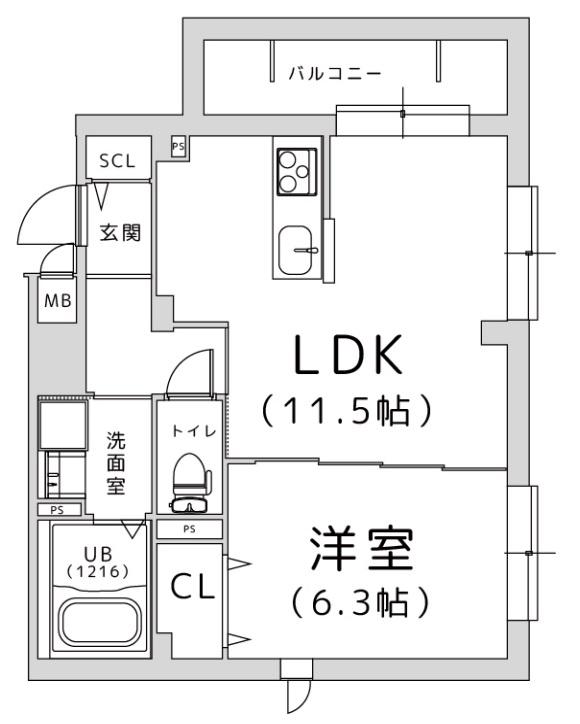 TRICERA COURT(1LDK/2階)の間取り写真