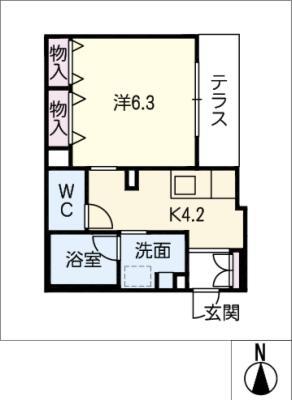 レイメゾン(1K/1階)の間取り写真