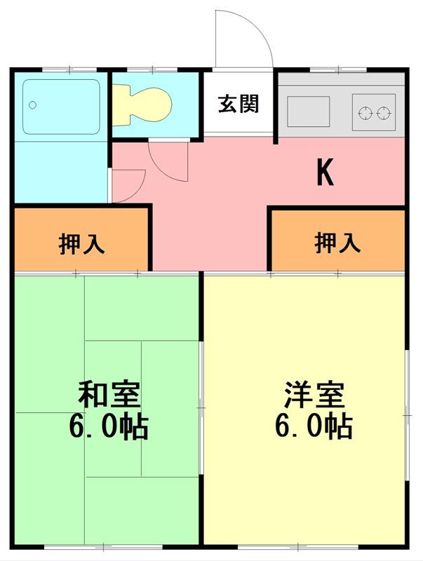 コート カトレア(2K/1階)の間取り写真