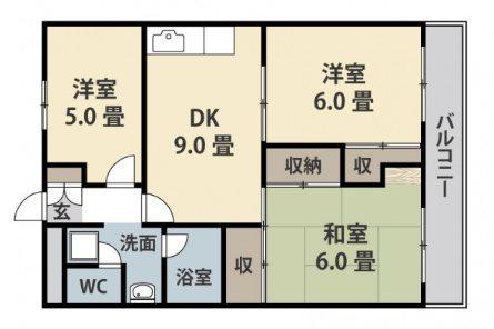 和光銀山レジデンス(3DK/7階)の間取り写真