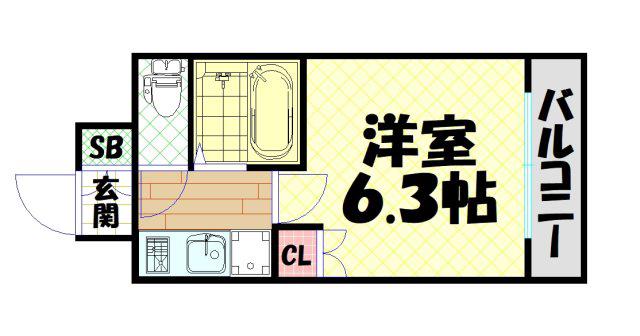 VERGER ZENSHIN(1K/4階)の間取り写真