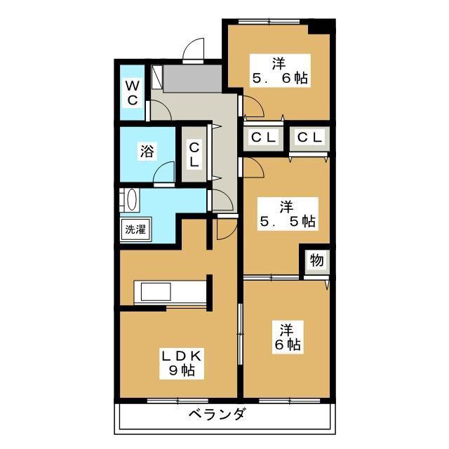 グリーンヒル八柱(3LDK/2階)の間取り写真