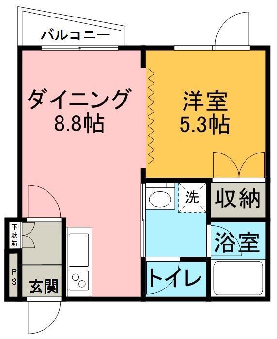 パークアベニュー(1DK/3階)の間取り写真
