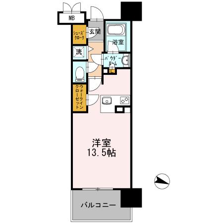 ロイヤルパークスERささしま イースト(ワンルーム/7階)の間取り写真