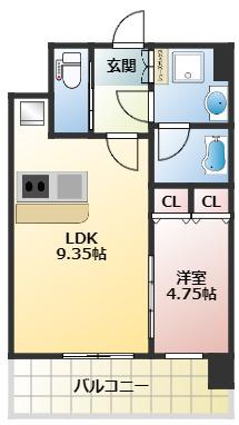 プレジオ布施ASIAN(1LDK/10階)の間取り写真