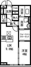 カーザ ヴェルデ C棟 C(1LDK/1階)の間取り写真
