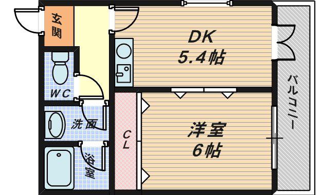 メゾンドミス(1DK/4階)の間取り写真