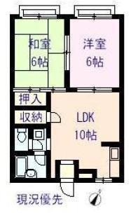 エトアール蔵王(2LDK/2階)の間取り写真
