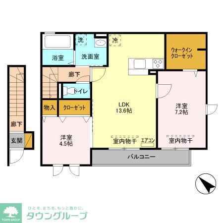 ストーク本郷(2LDK/2階)の間取り写真