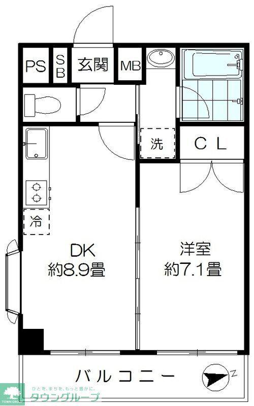 レジデンス上野(1DK/10階)の間取り写真