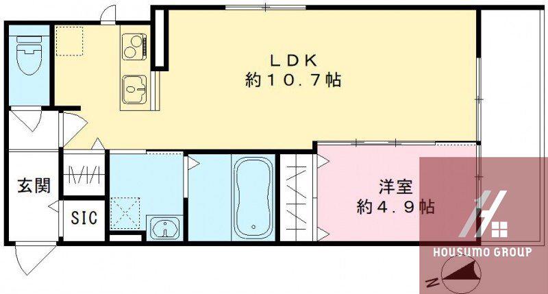 CASA PINO SOLO(1LDK/3階)の間取り写真