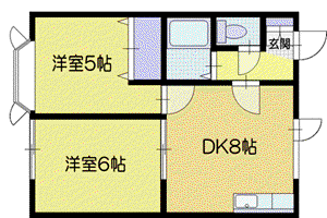 信濃ウイング(2DK/2階)の間取り写真