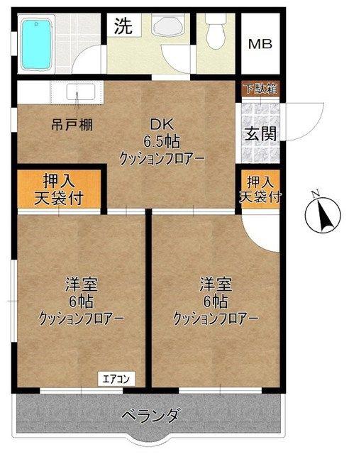 菅マンション(2DK/1階)の間取り写真
