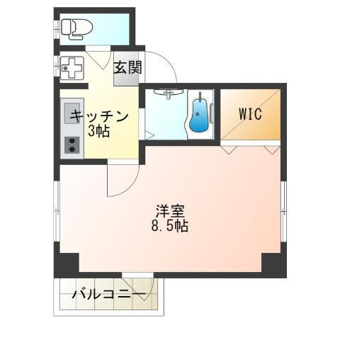 アヴィBJハウス橘(1K/3階)の間取り写真