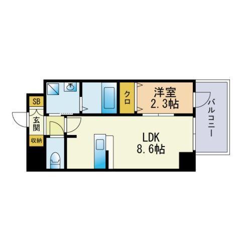 MODERN PALAZZO 大濠NORD(1LDK/8階)の間取り写真