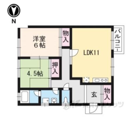 ガーデンハウス南郷Ⅱ(2LDK/1階)の間取り写真