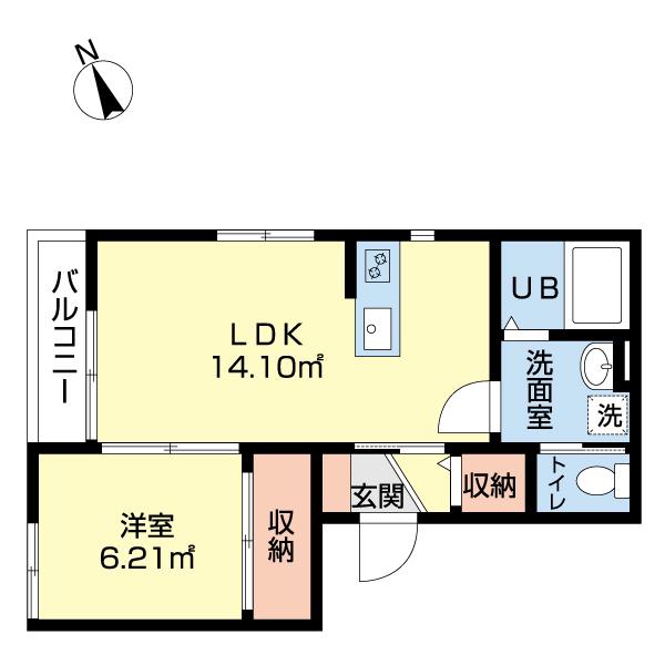 幸町アパート(1LDK/1階)の間取り写真