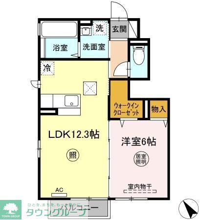リバティロードS(1LDK/1階)の間取り写真