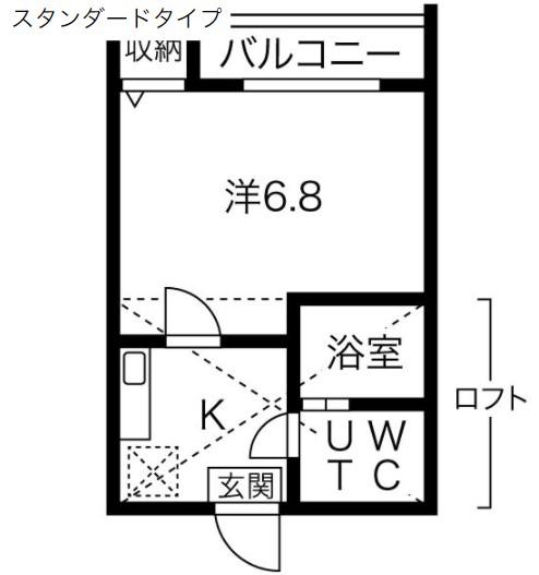 NST上小田井(1K/2階)の間取り写真