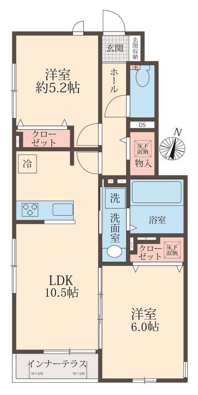 LINERA II II(2LDK/2階)の間取り写真