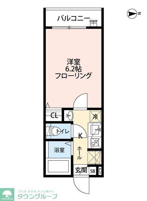 ノルデスタ小金井(1K/2階)の間取り写真