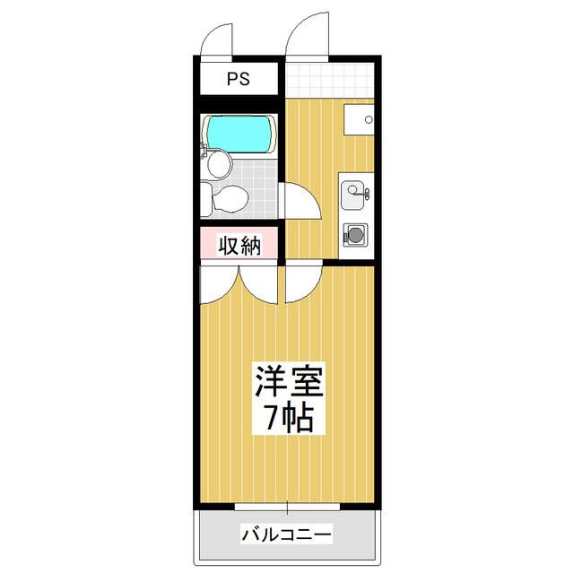 メゾンハナムラ(1K/1階)の間取り写真