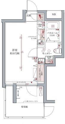 ラグディア高輪(ワンルーム/1階)の間取り写真