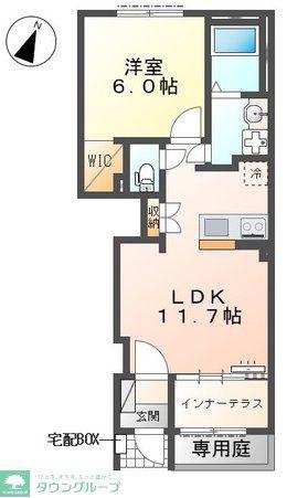 所沢市大字荒幡 アパート工事(1LDK/1階)の間取り写真